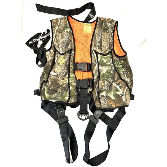 Real Tree Hunter Safety System Vest Tree Stand Harness Camo L/XL HSS7 Hunting - Picture 1 of 8